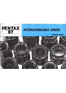 Pentax 67 - 6x7 manual. Camera Instructions.